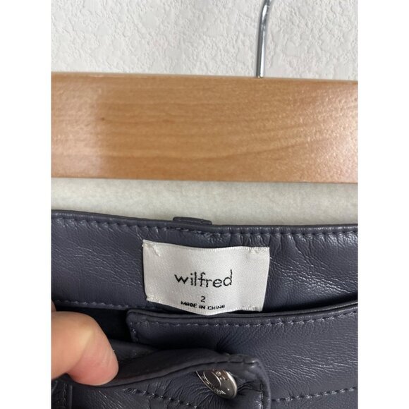 Wilfred The Melina Vegan Leather High rise Straight pants peppercorn grey size 2 - Picture 9 of 10